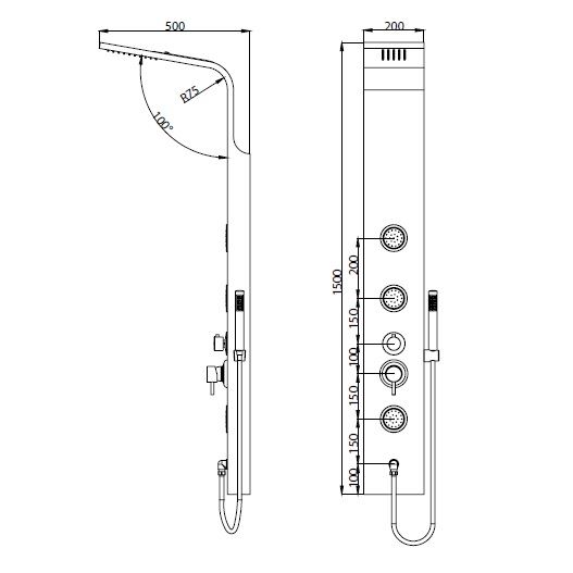 Душевая панель RGW Shower Panels 21140104-04 черная Душевая панель RGW Shower Panels 21140104-04 черная