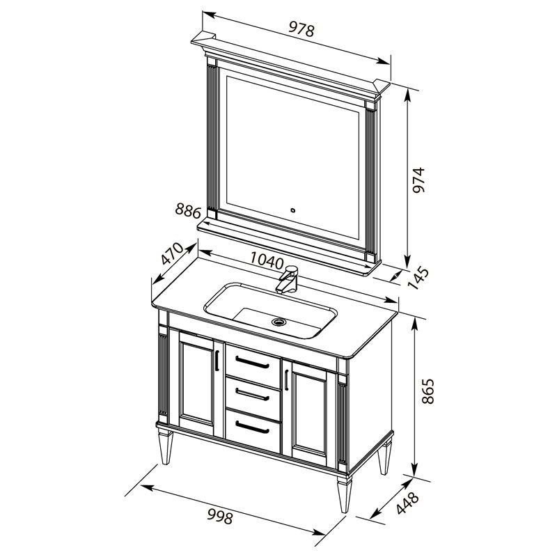 Комплект мебели для ванной Aquanet Селена 105 белый/серебро (3 ящика, 2 дверцы) Комплект мебели для ванной Aquanet Селена 105 белый/серебро (3 ящика, 2 дверцы)