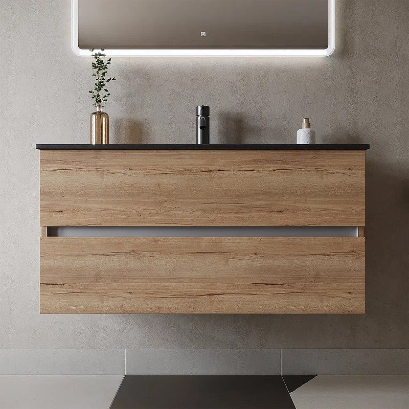 Тумба подвесная SANCOS Urban 990х450х550, c двумя ящиками оснащенными доводчиками, дуб галифакс натуральный , арт. UR100EG Тумба подвесная SANCOS Urban 990х450х550, c двумя ящиками оснащенными доводчиками, дуб галифакс натуральный , арт. UR100EG