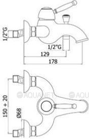 Смеситель для ванны с душем Paffoni Giorgia GI022BR Смеситель для ванны с душем Paffoni Giorgia GI022BR
