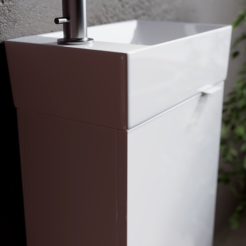 Тумба подвесная SANCOS Mini 355х205х500, с распашной дверцей, внутри 1 полка, белый глянец , арт.MN35WL Тумба подвесная SANCOS Mini 355х205х500, с распашной дверцей, внутри 1 полка, белый глянец , арт.MN35WL