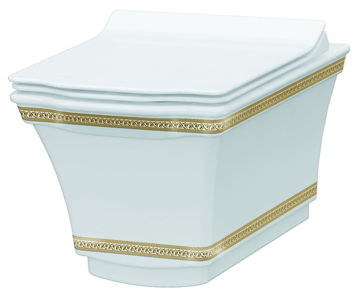 Подвесной Унитаз с узором Hermitage GOLD Подвесной Унитаз с узором Hermitage GOLD