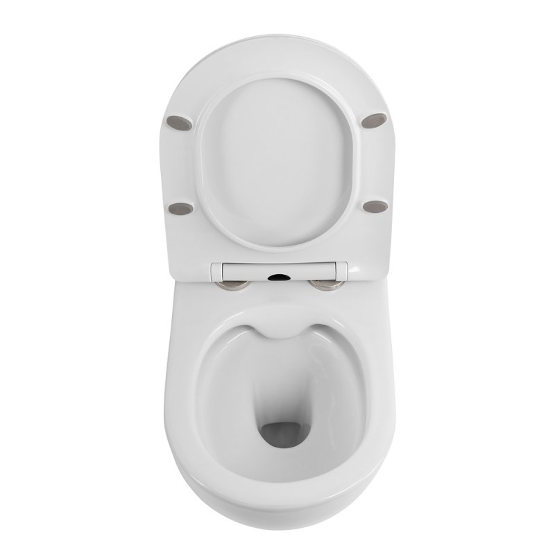 UNO 2.1 Унитаз подвесной безободковый с сиденьем дюропласт soft close BB7006CHR/SC UNO 2.1 Унитаз подвесной безободковый с сиденьем дюропласт soft close BB7006CHR/SC