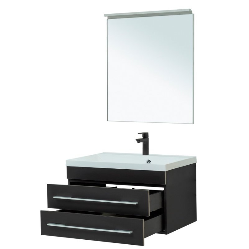 Мебель для ванной Aquanet Верона 75 New черный матовый Мебель для ванной Aquanet Верона 75 New черный матовый