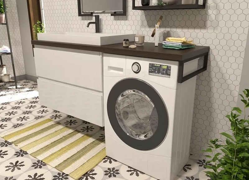 Комплект мебели Malibu Luxe 1550х500 левосторонний подвесной 2 ящика (ШхГхВ) 898х476х607 Комплект мебели Malibu Luxe 1550х500 левосторонний подвесной 2 ящика (ШхГхВ) 898х476х607