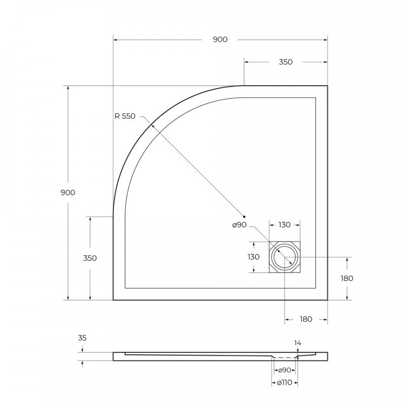 TRAY-MR-UNO-R-80-550-35-W-CR Поддон из искусственного мрамора в комплекте с сифоном с декоративной накладкой (хром) TRAY-MR-UNO-R-80-550-35-W-CR Поддон из искусственного мрамора в комплекте с сифоном с декоративной накладкой (хром)