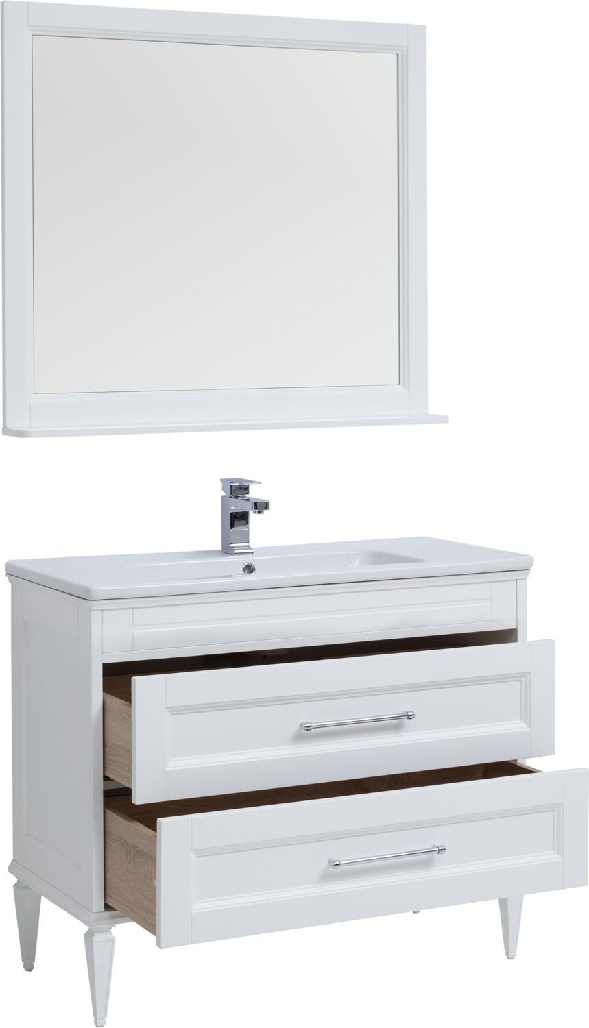 Комплект мебели для ванной Aquanet Бостон М 100 белый матовый Комплект мебели для ванной Aquanet Бостон М 100 белый матовый