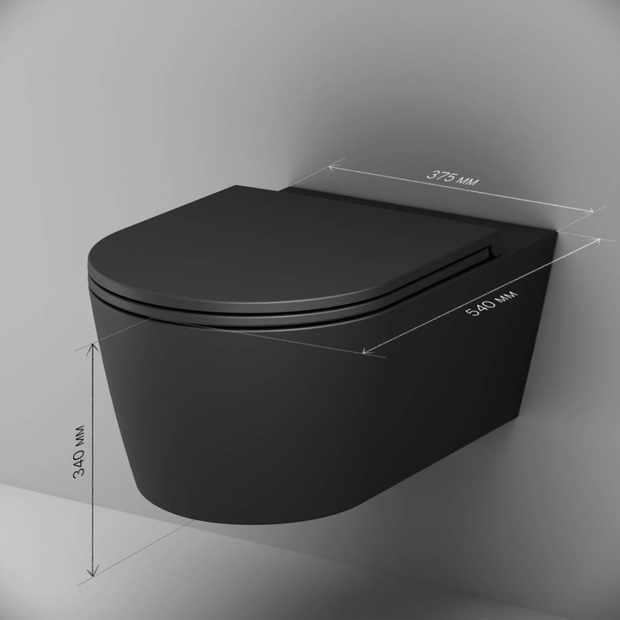 C8F1701MBSC Func подвесной унитаз 54 см FlashClean с сиденьем микролифт, черн мат C8F1701MBSC Func подвесной унитаз 54 см FlashClean с сиденьем микролифт, черн мат