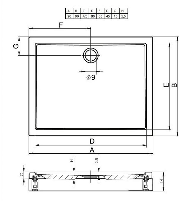 Акриловый душевой поддон Riho Davos 251 90x90 белый + панель DA5900500000000 Акриловый душевой поддон Riho Davos 251 90x90 белый + панель DA5900500000000