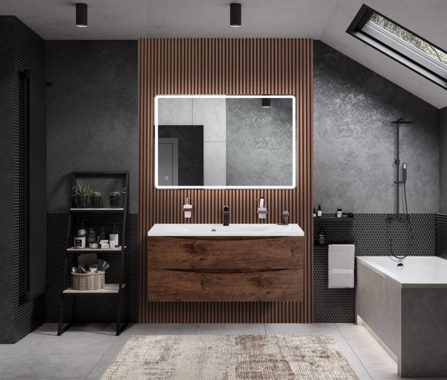 Тумба с раковиной подвесная BelBagno MARINO 110 Rovere Nature, раковина белая Тумба с раковиной подвесная BelBagno MARINO 110 Rovere Nature, раковина белая