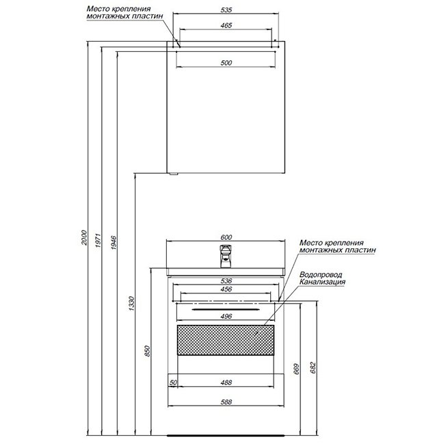 Мебель для ванной Aquanet Порто 60 белый Мебель для ванной Aquanet Порто 60 белый