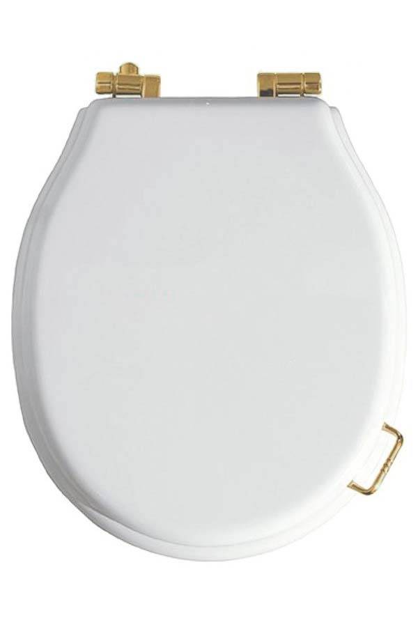 Крышка для напольного унитаза (массив) белый бронза_Комплект 906-W-BR Boheme Крышка для напольного унитаза (массив) белый бронза_Комплект 906-W-BR Boheme