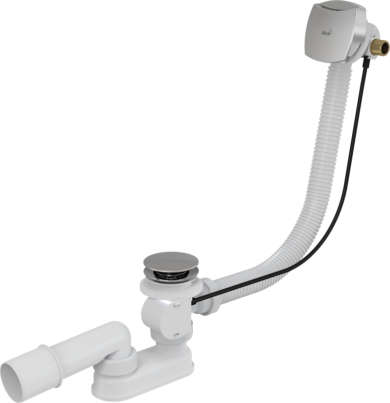 Сифон для ванны с напуском воды через перелив для ванн с толстыми стенками, хром Сифон для ванны с напуском воды через перелив для ванн с толстыми стенками, хром