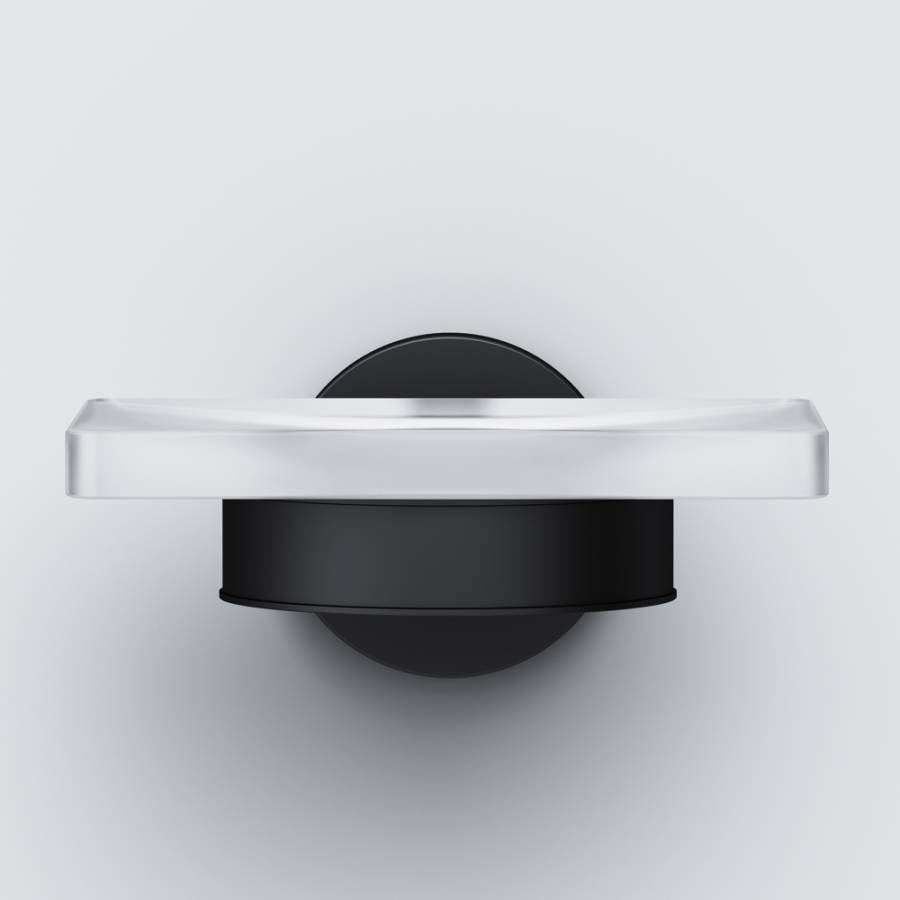 A85A34222 X-Joy, Стеклянная мыльница с настенным держателем, черный A85A34222 X-Joy, Стеклянная мыльница с настенным держателем, черный