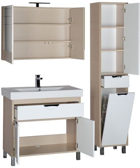 Мебель для ванной Aquanet Гретта 90 светлый дуб (камерино) Мебель для ванной Aquanet Гретта 90 светлый дуб (камерино)