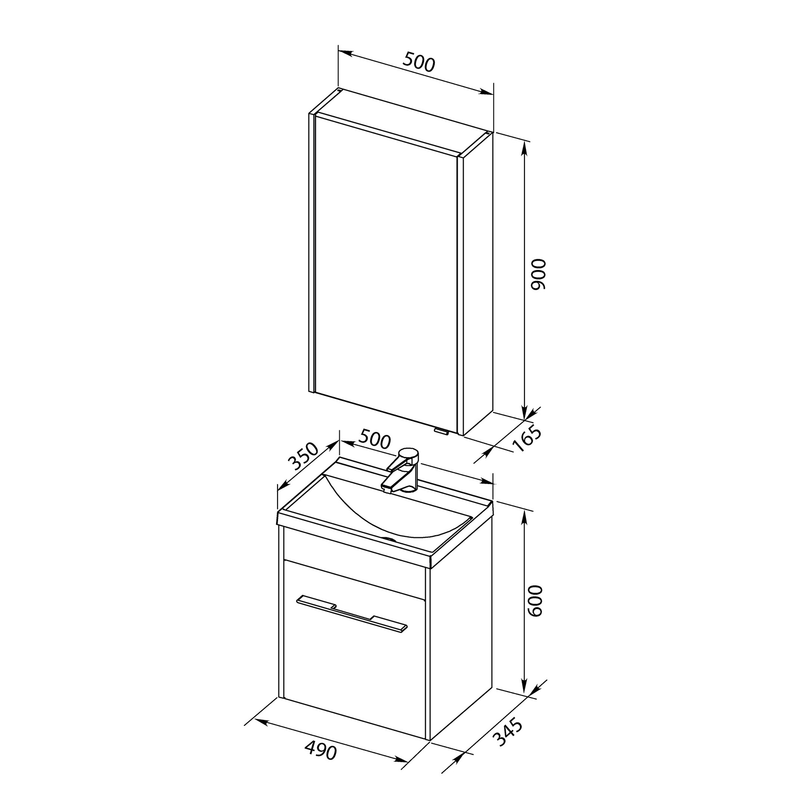Мебель для ванной Aquanet Августа 50 белый (ручка хром) Мебель для ванной Aquanet Августа 50 белый (ручка хром)