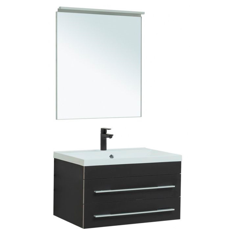 Мебель для ванной Aquanet Верона 75 черный матовый Мебель для ванной Aquanet Верона 75 черный матовый