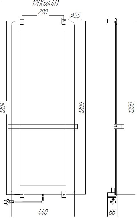 Полотенцесушитель электрический Allen Brau Infinity 120x44 с рейлингом и креплением, медь браш Полотенцесушитель электрический Allen Brau Infinity 120x44 с рейлингом и креплением, медь браш