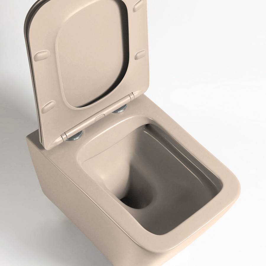 Унитаз подвесной Q-Line VT1-12MC безободковый, цвет капучино мат., ультратонкое soft close сиденье Унитаз подвесной Q-Line VT1-12MC безободковый, цвет капучино мат., ультратонкое soft close сиденье