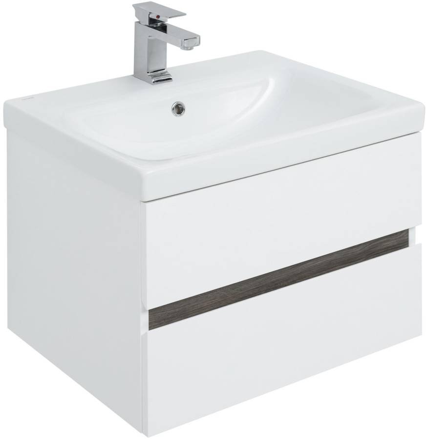 Мебель для ванной Aquanet Беркли 60 белый/дуб рошелье (зеркало белое) Мебель для ванной Aquanet Беркли 60 белый/дуб рошелье (зеркало белое)