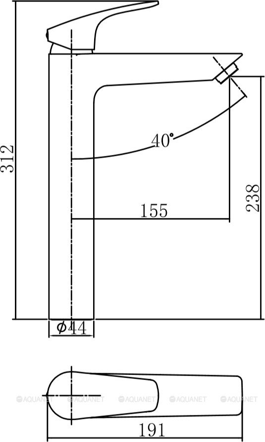 Смеситель для раковины Aquanet Static AF330-11C Смеситель для раковины Aquanet Static AF330-11C