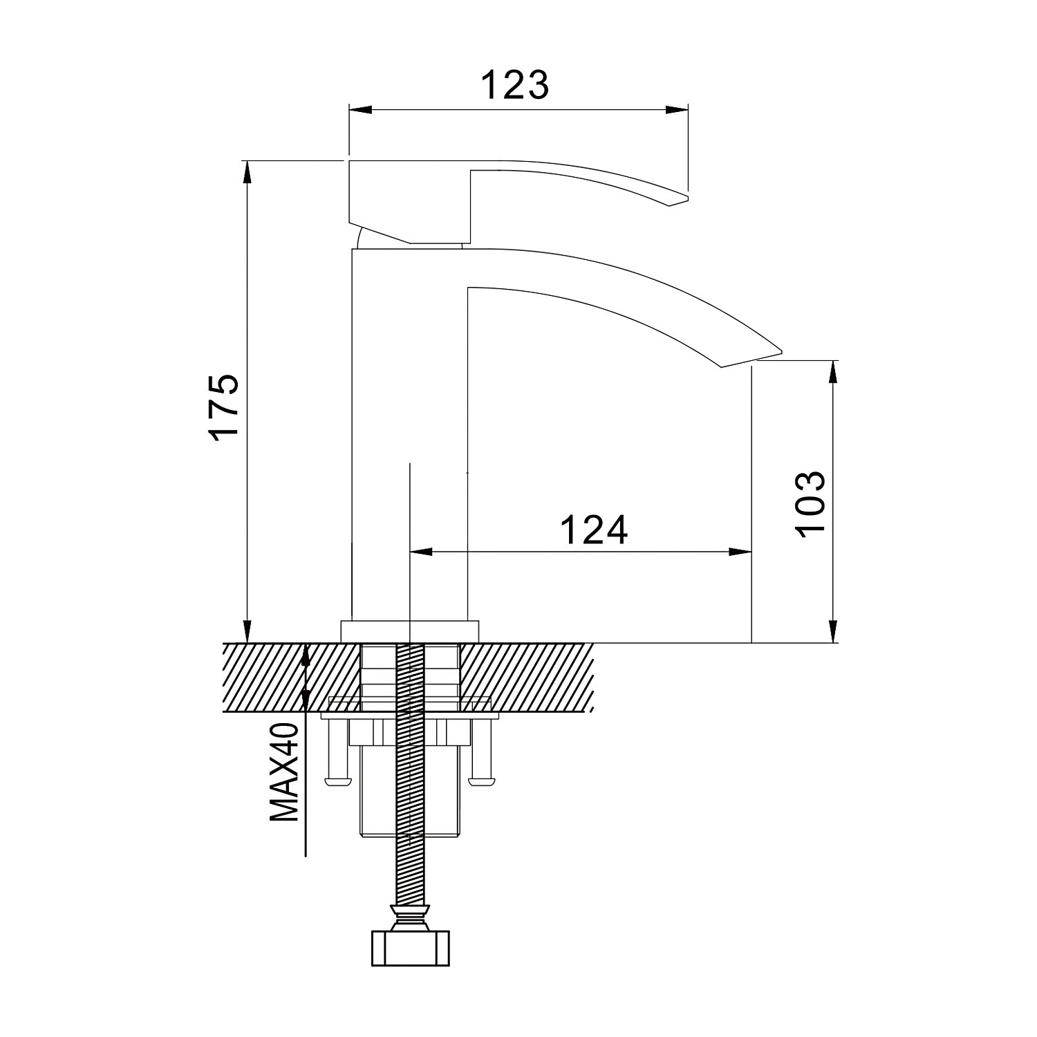 Смеситель для раковины Rose R1501H Смеситель для раковины Rose R1501H