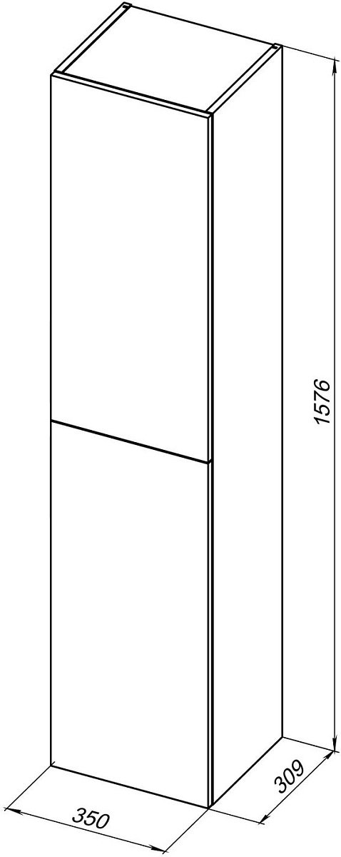 Пенал Aquanet Алвита New 35 белый матовый Пенал Aquanet Алвита New 35 белый матовый