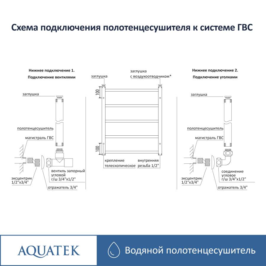 Полотенцесушитель водяной Aquatek (Акватек) Альтаир П16 500х1100 мм, черный муар, подключение нижнее/диагональное, сверхпрочная пищевая нержавеющая сталь AISI 304L, гарантия 10 лет Полотенцесушитель водяной Aquatek (Акватек) Альтаир П16 500х1100 мм, черный муар, подключение нижнее/диагональное, сверхпрочная пищевая нержавеющая сталь AISI 304L, гарантия 10 лет