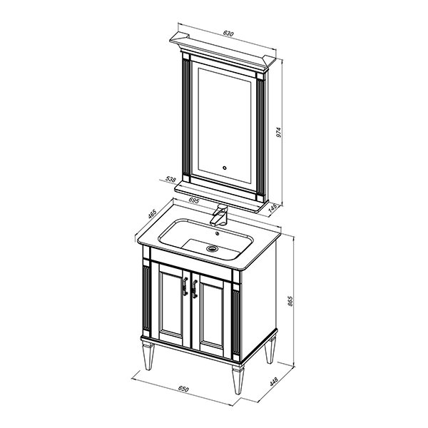 Комплект мебели Aquanet Селена 70 белый, серебро Комплект мебели Aquanet Селена 70 белый, серебро