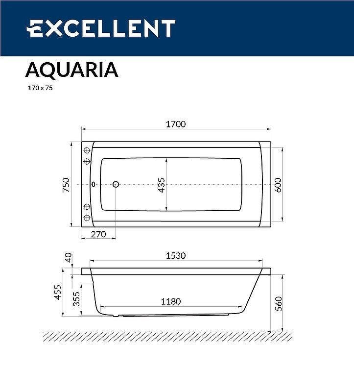 Ванна EXCELLENT Aquaria 170x75 "ULTRA" (золото) Ванна EXCELLENT Aquaria 170x75 "ULTRA" (золото)