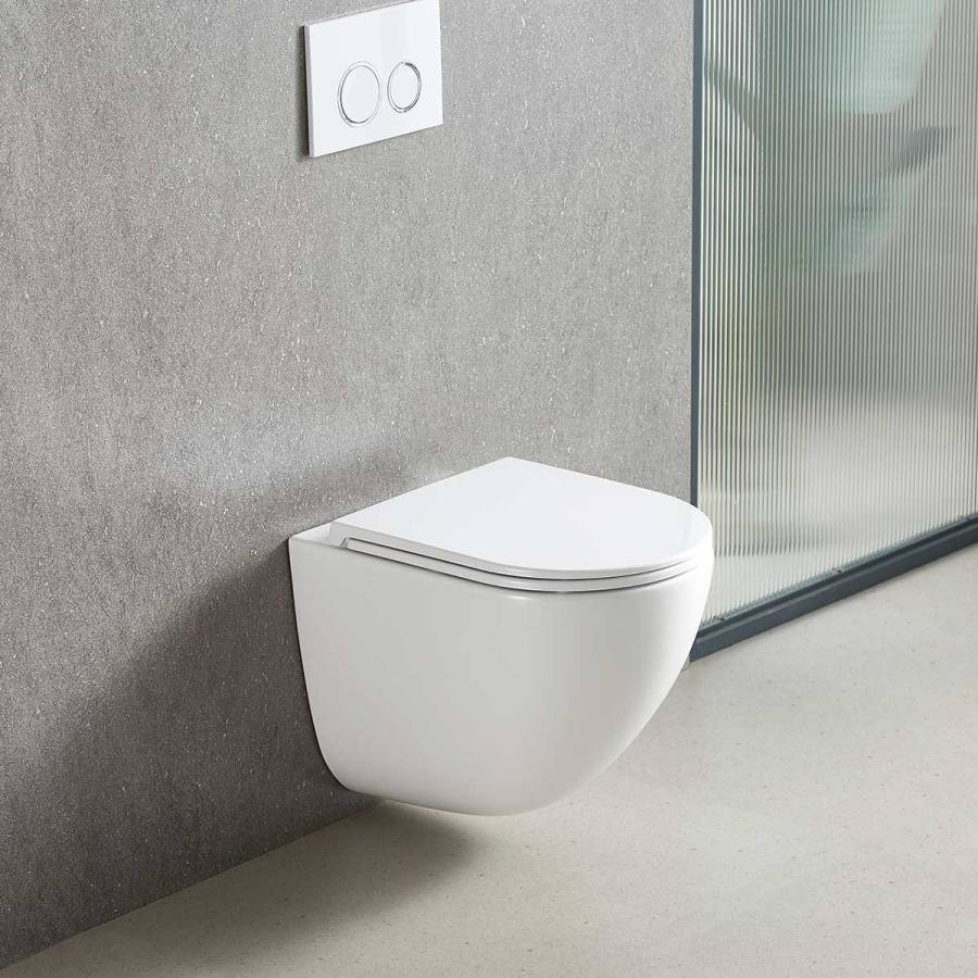 Унитаз подвесной Tornado Bien VT1-51T безободковый, цвет белый, ультратонкое soft-close сиденье Унитаз подвесной Tornado Bien VT1-51T безободковый, цвет белый, ультратонкое soft-close сиденье