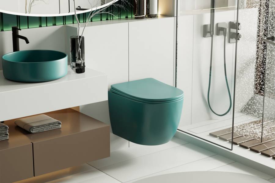 Подвесной унитаз Abber Bequem AC1101MBG темно-зеленый матовый с микролифтом Подвесной унитаз Abber Bequem AC1101MBG темно-зеленый матовый с микролифтом