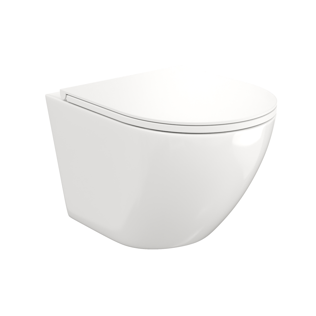 Унитаз подвесной безободковый Creto Cer C5 1005-005Cer-С5W с крышкой-сиденьем микролифт, белый Унитаз подвесной безободковый Creto Cer C5 1005-005Cer-С5W с крышкой-сиденьем микролифт, белый