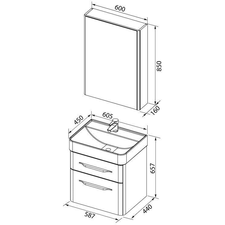 Мебель для ванной Aquanet Виченца 60 белый Мебель для ванной Aquanet Виченца 60 белый