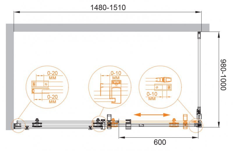 STYLUS-O-M-AH-1-160/100-C-Cr Душевой уголок STYLUS-O-M-AH-1-160/100-C-Cr Душевой уголок