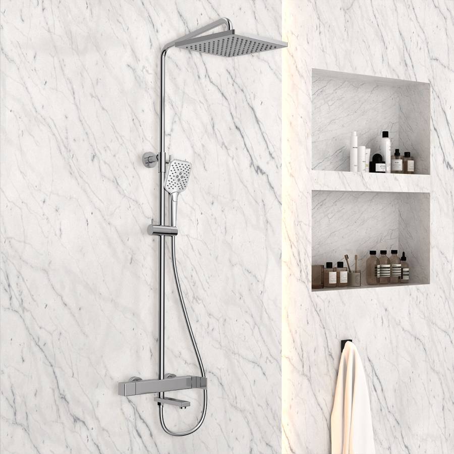 Душевая стойка Cube VSFS-1C1CH с изливом, хром Душевая стойка Cube VSFS-1C1CH с изливом, хром