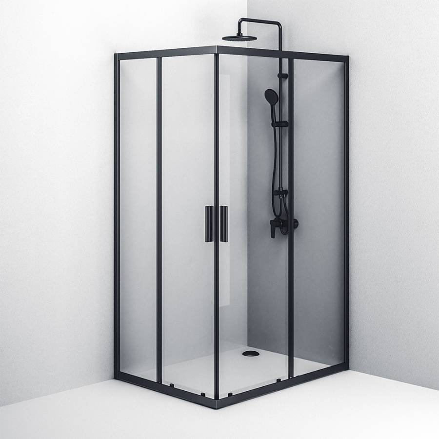 W93G-404-120290-BT Gem S Twin Slide 120x90. Душевое ограждение,120x90, профиль Черный мат., стекло п W93G-404-120290-BT Gem S Twin Slide 120x90. Душевое ограждение,120x90, профиль Черный мат., стекло п