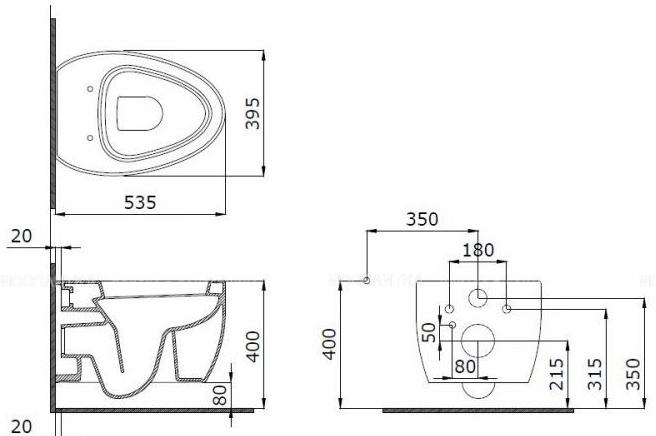 Унитаз подвесной Etna, 535*395, матовый черный, 1116-004-0129, шт Унитаз подвесной Etna, 535*395, матовый черный, 1116-004-0129, шт