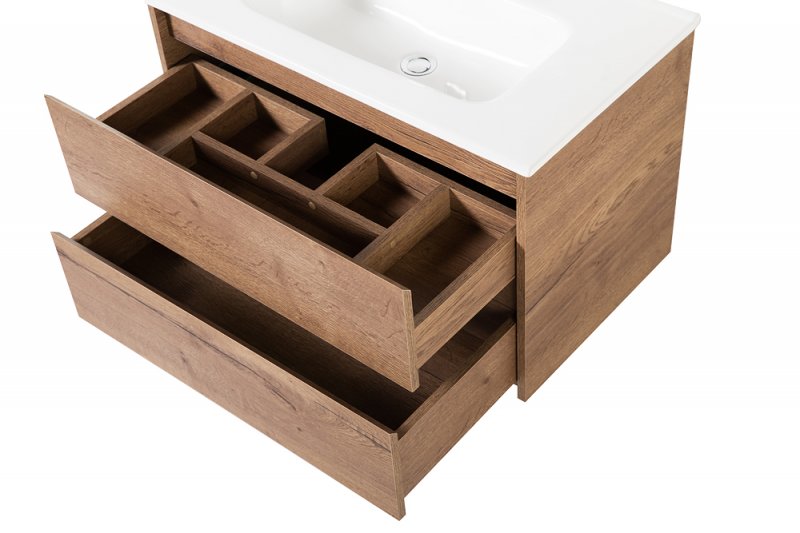 Тумба с раковиной подвесная BelBagno KRAFT 80 Rovere Nebrasca Nature, раковина белая Тумба с раковиной подвесная BelBagno KRAFT 80 Rovere Nebrasca Nature, раковина белая