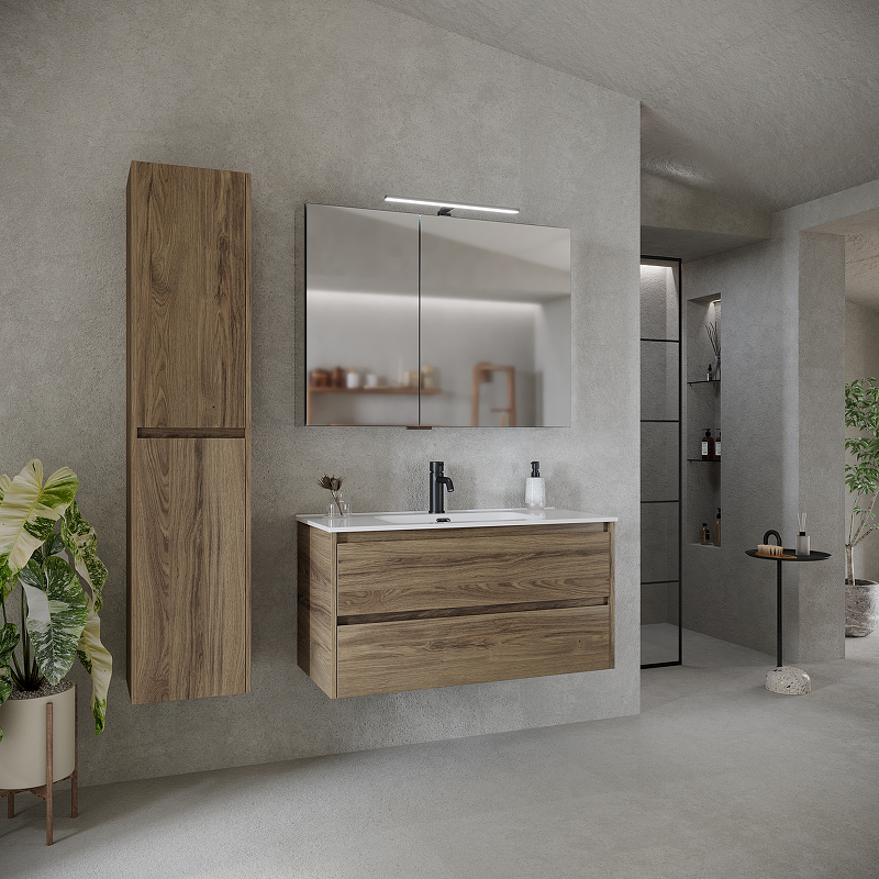 Тумба подвесная SANCOS Libra 990х450х500, c двумя ящиками оснащенными доводчиками, дуб чарльстон, арт. LB100ECH Тумба подвесная SANCOS Libra 990х450х500, c двумя ящиками оснащенными доводчиками, дуб чарльстон, арт. LB100ECH