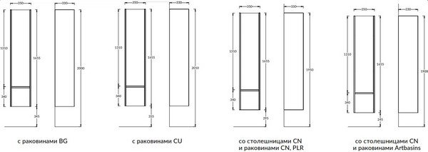 Пенал MODULA подвесной 170 с дверцей и ящиком, арабика MO.165\AR Пенал MODULA подвесной 170 с дверцей и ящиком, арабика MO.165\AR