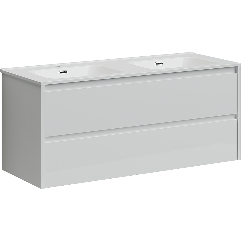 Тумба подвесная SANCOS Libra 1190х450х500, c двумя ящиками оснащенными доводчиками, белый глянец , арт. LB120-2W Тумба подвесная SANCOS Libra 1190х450х500, c двумя ящиками оснащенными доводчиками, белый глянец , арт. LB120-2W