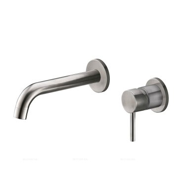 ETNA Смеситель для раковины без донного клапана встраиваемый, на два отверстия, нержавеющая сталь, исполнение сатин, ETN-BLVM-2-IN