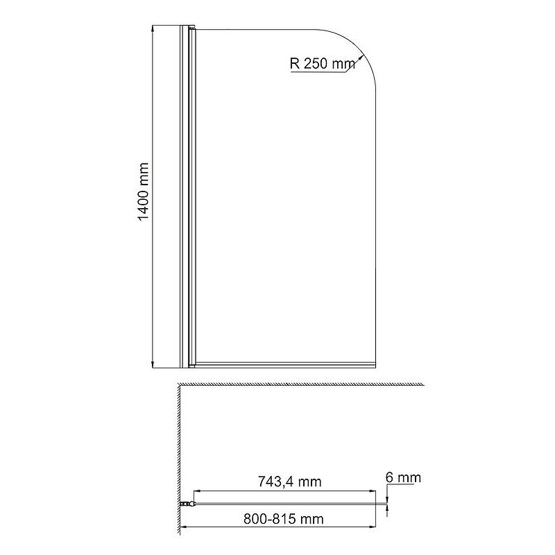 Leine 35P01-80WHITE Стеклянная шторка на ванну Wasserkraft Leine 35P01-80WHITE Стеклянная шторка на ванну Wasserkraft