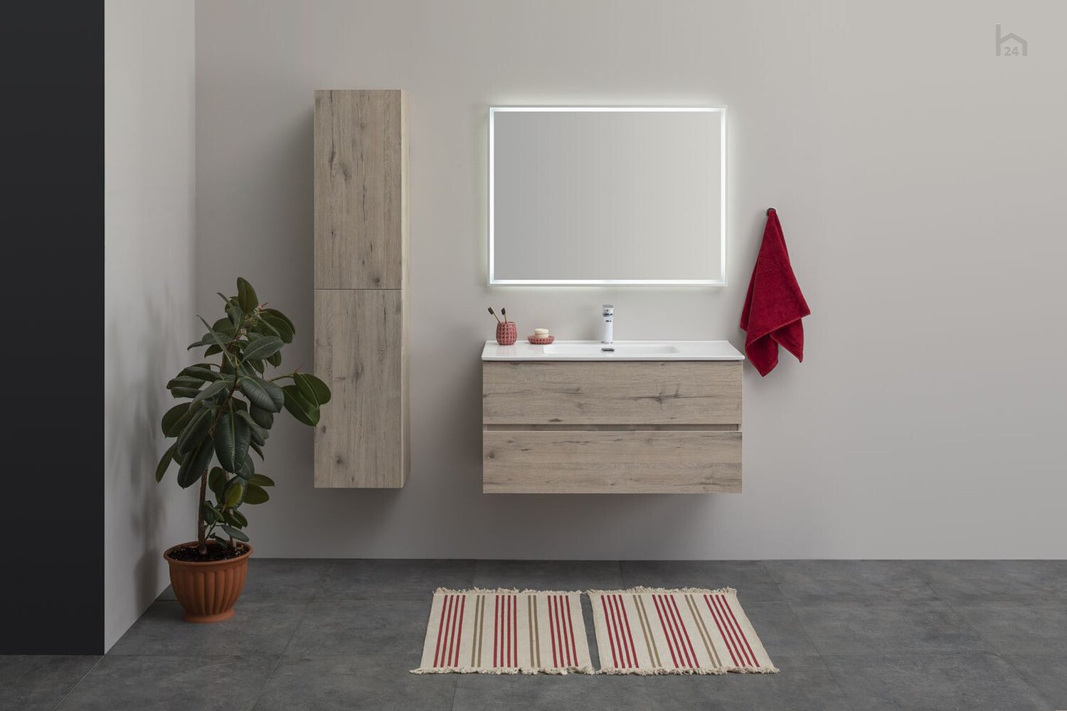 Пенал Aquanet Алвита New 35 дуб веллингтон белый Пенал Aquanet Алвита New 35 дуб веллингтон белый