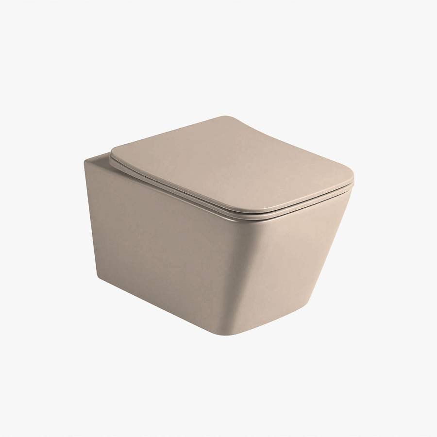 Унитаз подвесной Q-Line VT1-12MC безободковый, цвет капучино мат., ультратонкое soft close сиденье Унитаз подвесной Q-Line VT1-12MC безободковый, цвет капучино мат., ультратонкое soft close сиденье