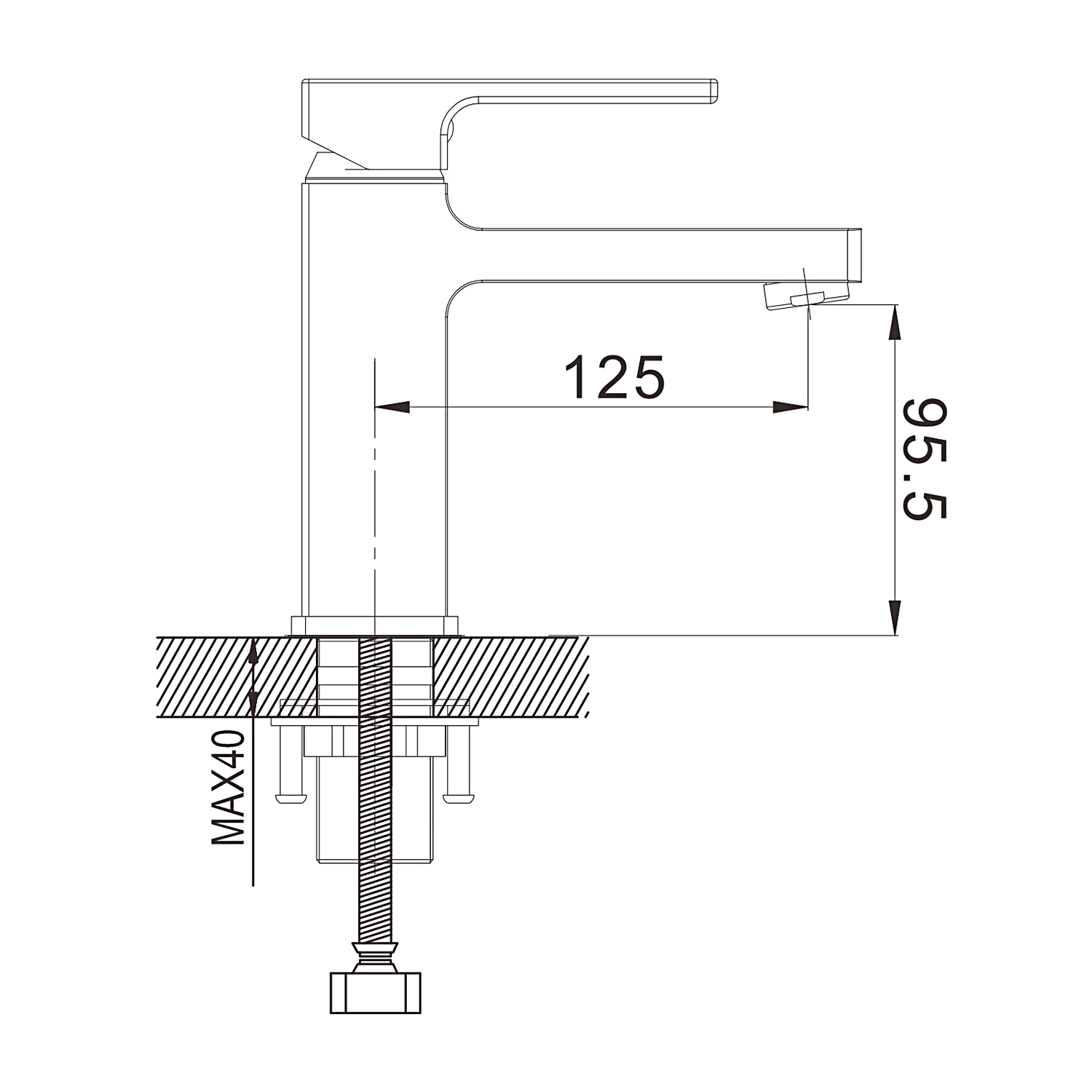 Смеситель для раковины ROSE RG10T R1001T-1 Смеситель для раковины ROSE RG10T R1001T-1