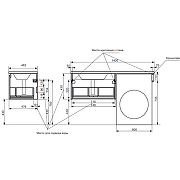 Комплект мебели Dallas Luxe 1400х482 правосторонний подвесной 1 ящик (ШхГхВ) 748х476х430 Комплект мебели Dallas Luxe 1400х482 правосторонний подвесной 1 ящик (ШхГхВ) 748х476х430