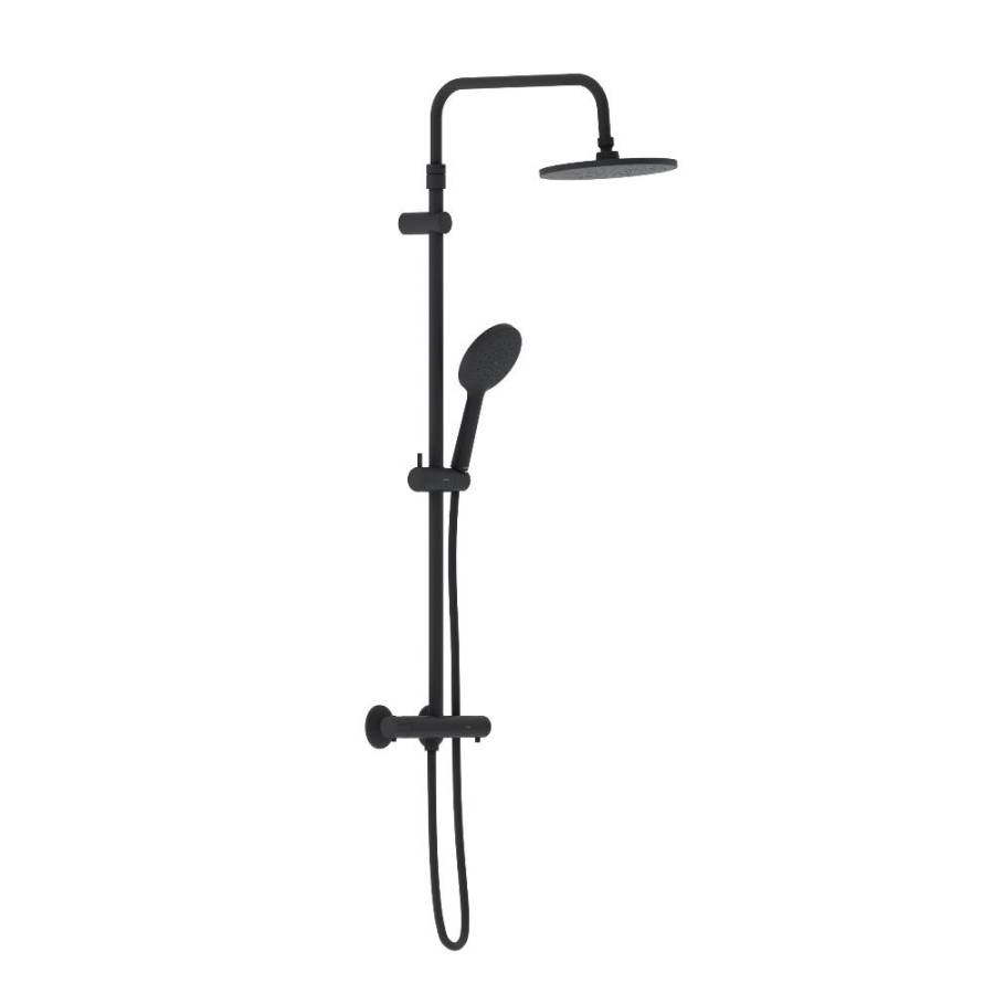 977800300 Jupiter душевая система со смесителем с термостатом чёрный 977800300 Jupiter душевая система со смесителем с термостатом чёрный