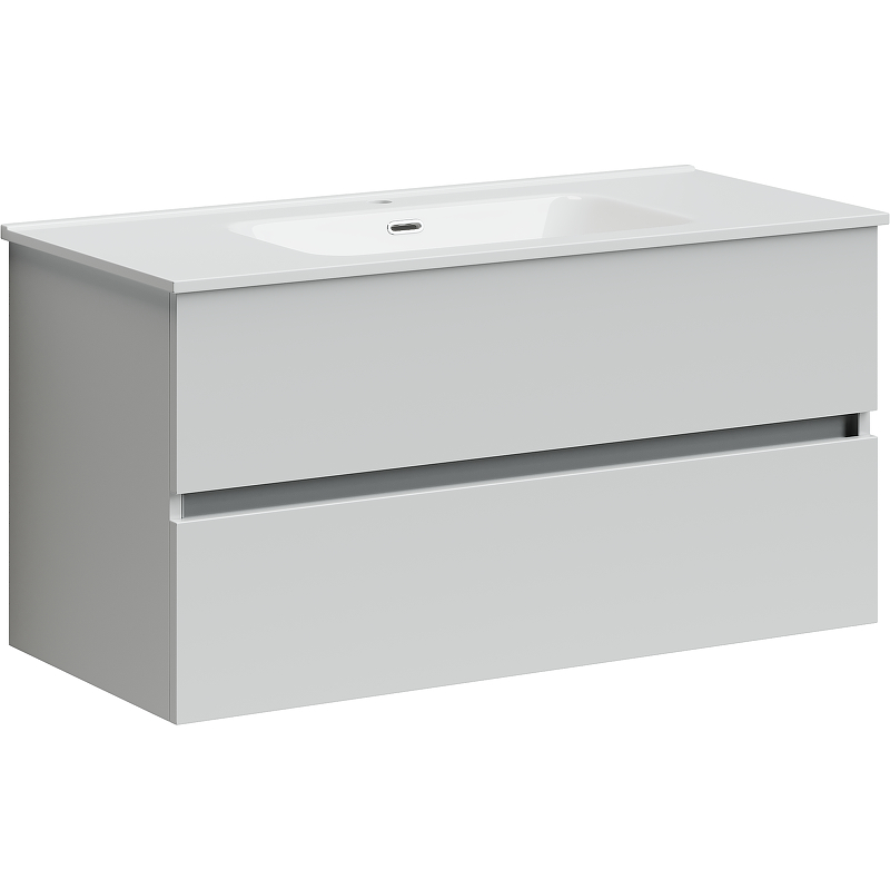 Тумба подвесная SANCOS Urban 990х450х550, c двумя ящиками оснащенными доводчиками, белый глянец , арт. UR100W Тумба подвесная SANCOS Urban 990х450х550, c двумя ящиками оснащенными доводчиками, белый глянец , арт. UR100W